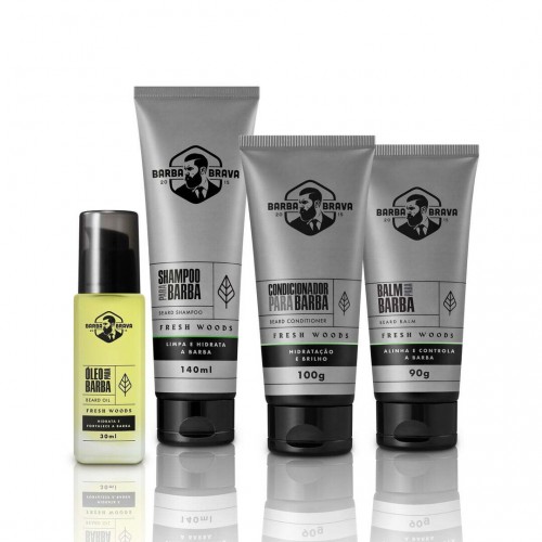 Kit para Barba Essencial Barba Brava Fresh Woods 