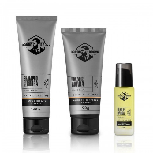 Kit Shampoo + Balm + Óleo Citrus Woods Barba Brava