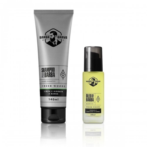 Kit Shampoo + Óleo para Barba Fresh Woods BARBA BRAVA