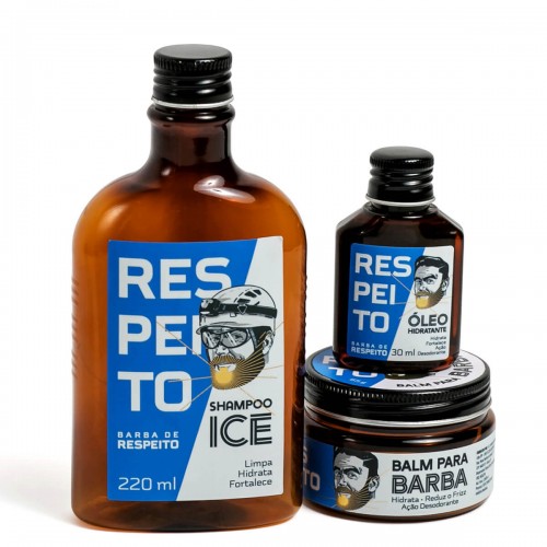 Kit para Barba Shampoo + Balm + Óleo Barba de Respeito 