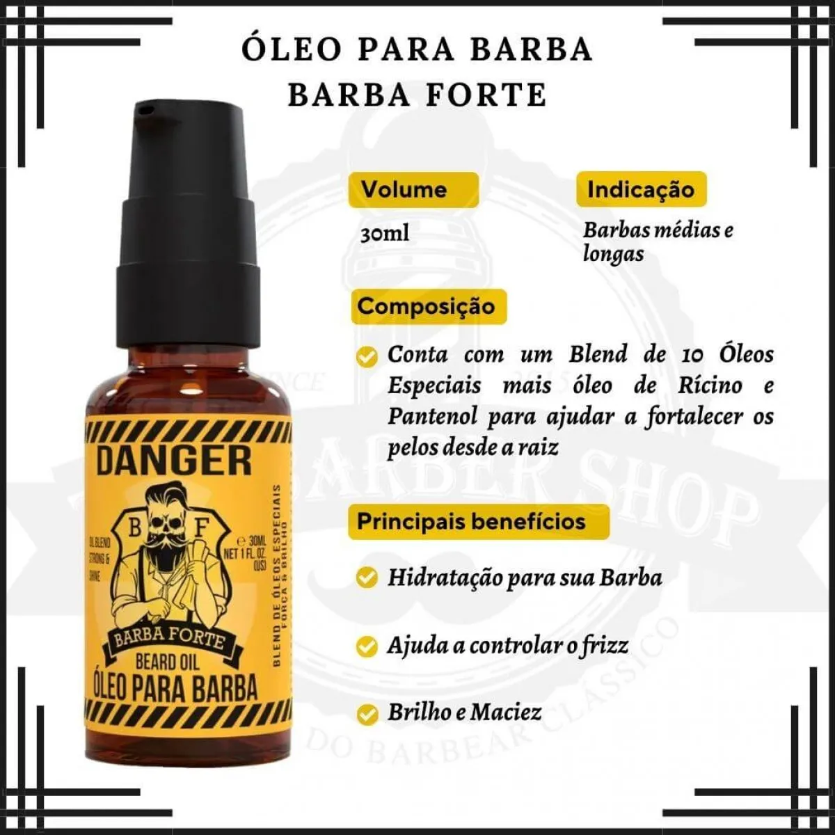 leo para Barba Danger Barba Forte 30ml