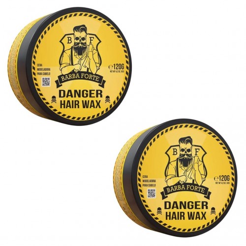 Pomada Modeladora Cera Barba Forte Efeito Brilho 120g Danger - 2 unidades