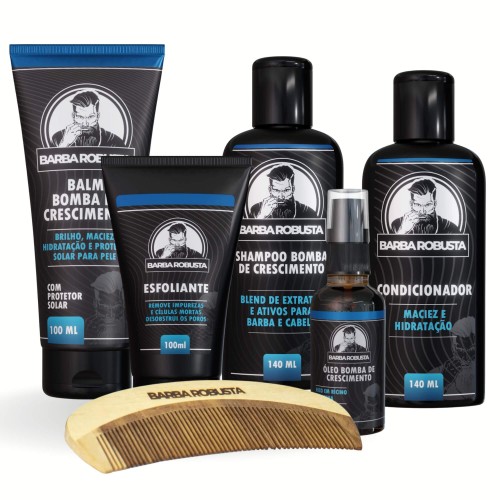 Kit Para Barba Completo - Barba Robusta + Pente De Barba