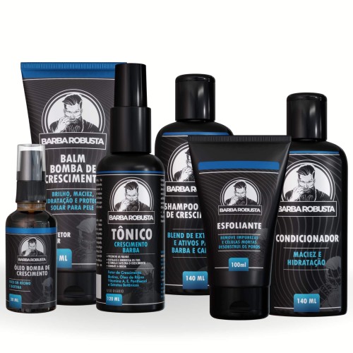 Kit Para Barba Completo + Tônico para Crescer Barba Robusta