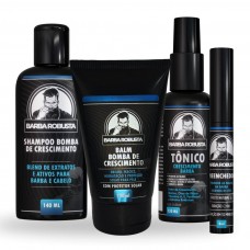 Kit Para Barba - Shampoo + Balm + Tônico + Preenchedor de Falhas - Barba Robusta