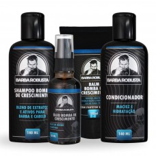 Kit Para Barba - Shampoo + Condicionador + Balm + Óleo Barba Robusta