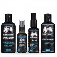 Kit Para Barba - Shampoo + Condicionador + Óleo + Tônico Crescimento - Barba Robusta