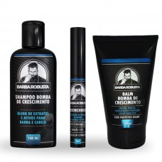 Kit Para Barba - Shampoo + Balm + Preenchedor de Falhas e Escurecedor - Barba Robusta