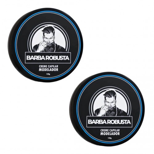 Pomada Cera Modeladora Barba Robusta  - Creme Capilar 120g - 2 unidades