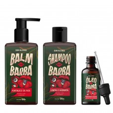 Kit para Barba Don Alcides - Shampoo + Balm + Óleo Guaraná
