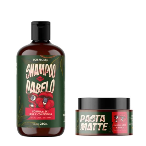 Kit Shampoo 2 em 1 + Pomada Modeladora Don Alcides Guaraná