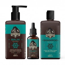 Kit Shampoo + Balm + Óleo para Barba Don Alcides Calico Jack