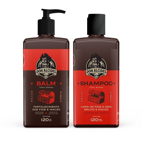 Kit Shampoo + Balm para Barba Don Alcides Barba Negra