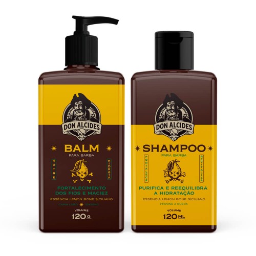 Kit para Barba Shampoo e Balm Lemon Bone Don Alcides