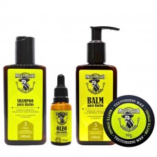 Kit Para Barba - Shampoo + Balm + Óleo e Pomada Modeladora Cabelo - Muchacho Citric