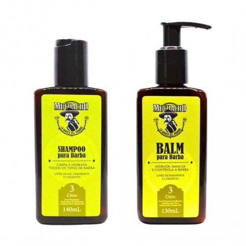 Kit para barba - Shampoo + Balm para Barba - Muchacho Citric