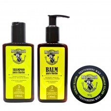 Kit Shampoo + Balm para Barba e Pomada Modeladora Cabelo - Muchacho Citric