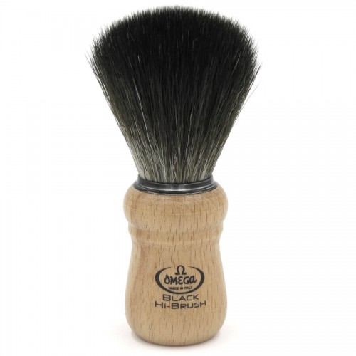 Pincel De Barbear Omega Fibras Sintéticas Hi-Brush Black 0196228 Efeito Texugo