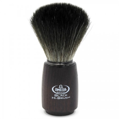 Pincel De Barbear Omega Fibras Sintéticas Hi-Brush Black 0196712 Efeito Texugo