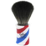 Pincel De Barbear Omega Fibras Sintéticas Hi-Brush Black 0196735 Efeito Texugo Barber Pole