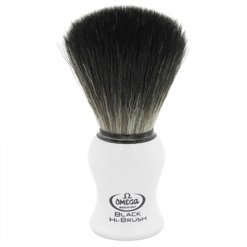 Pincel De Barbear Omega Fibras Sintéticas Hi-Brush Black 0196745 Efeito Texugo