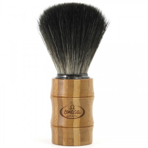 Pincel De Barbear Omega Fibras Sintéticas Hi-Brush Black 96831 Efeito Texugo