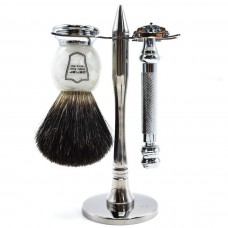 Kit de Barbear Parker 99R - Aparelho de Barbear + Pincel Texugo + Suporte