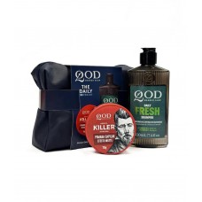 Kit Shampoo Cabelos Oleosos Daily Fresh + Pomada Killer Efeito Matte Qod Barber Shop + Necessaire