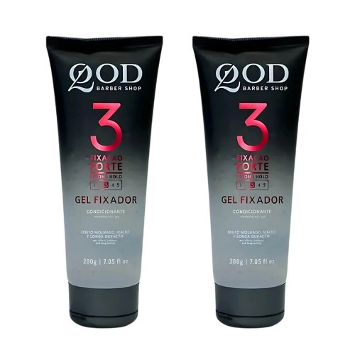 Gel Fixador Para Cabelo Qod Nível 3 Fixação Forte 2 unidades - Efeito Molhado