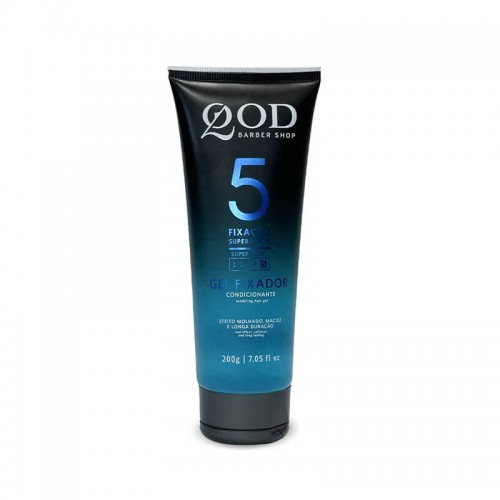 Gel Capilar Condicionante Fixação Super Forte 5 Qod Barber Shop 200g - Efeito Molhado