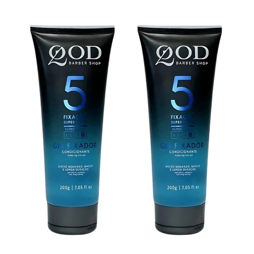 Gel Fixador Para Cabelo Qod Nível 5 Fixação Super Forte 2 unidades - Efeito Molhado