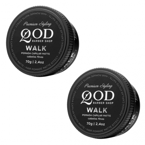 Kit 2 Pomada Modeladora QOD Walk Fixação Média Efeito Matte - Qod Barber Shop