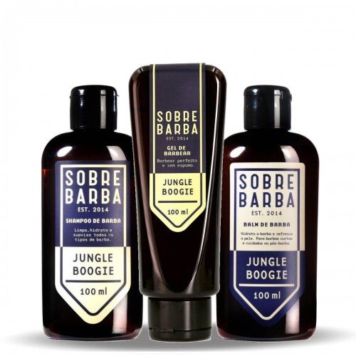 Kit Shampoo + Balm + Gel de Barbear SOBREBARBA Jungle Boogie
