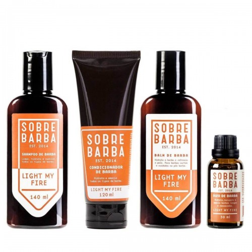 Kit para Barba Quarteto SOBREBARBA - Shampoo + Balm + Condicionador + Óleo de Barba Light My Fire