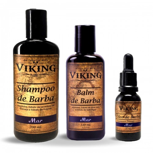 Kit Shampoo + Balm + Óleo Viking Mar