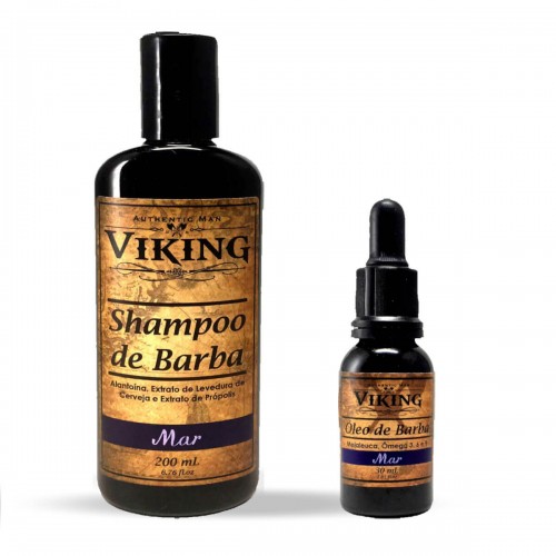 Kit Shampoo e Óleo para Barba Viking Mar